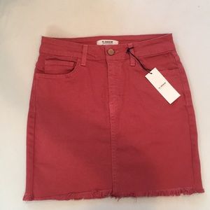 Pink/red denim mini skirt!